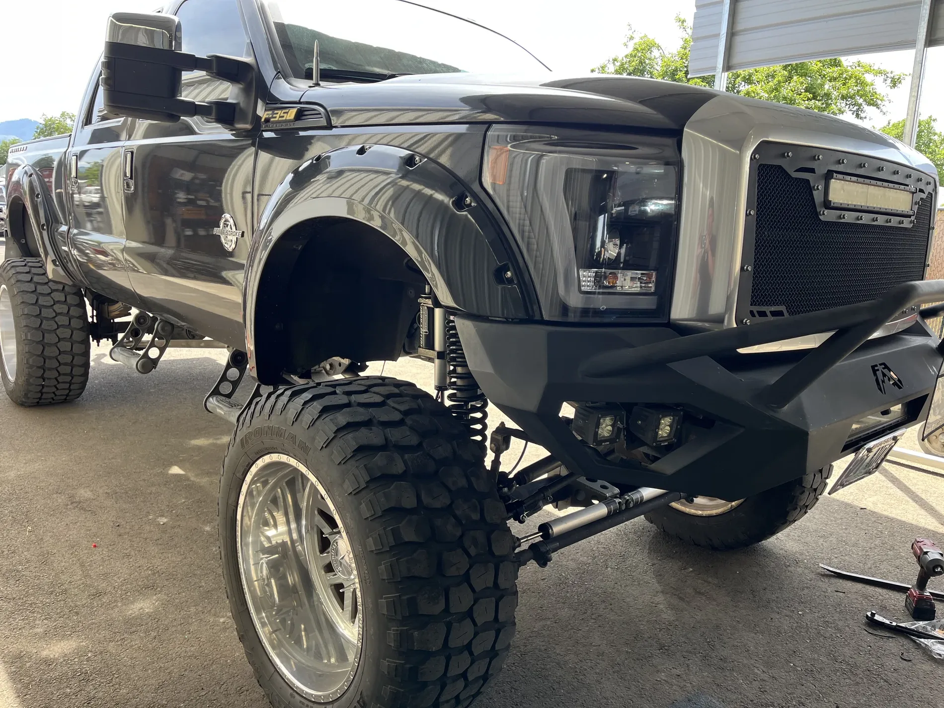 Black off-road truck built by BD Fabrication